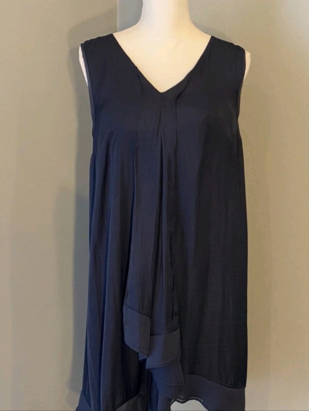 Simply Vera Vera Wang Navy V-Neck Sleeveless A-Line Dress Size Large ⁸
